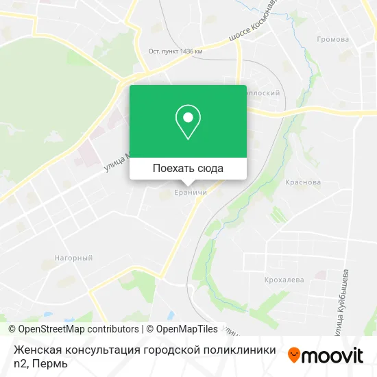 Карта Женская консультация городской поликлиники n2