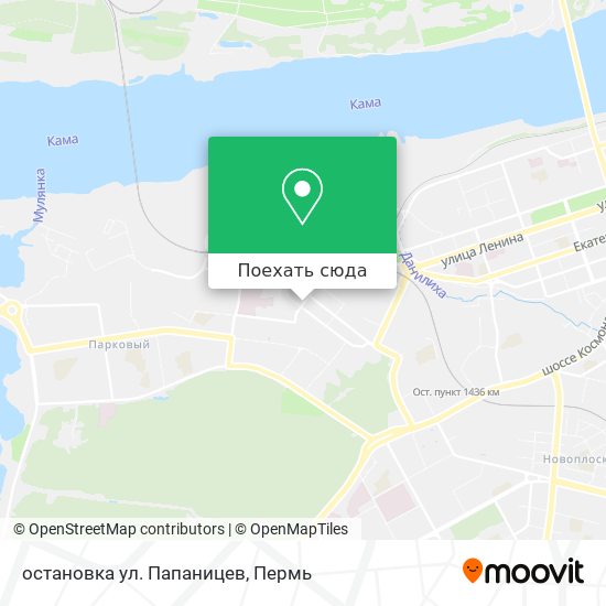 Карта остановка  ул. Папаницев