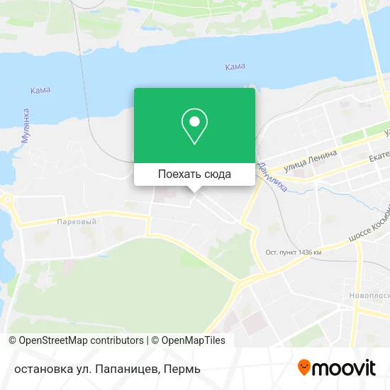 Карта остановка  ул. Папаницев