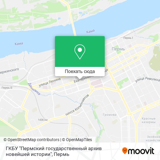 Карта ГКБУ "Пермский государственный архив новейшей истории"