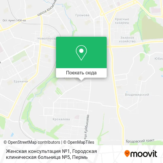 Карта Женская консультация №1, Городская клиническая больница №5