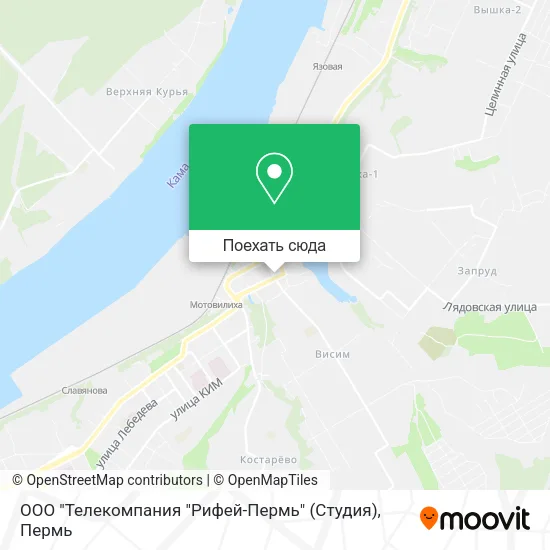 Карта ООО "Телекомпания "Рифей-Пермь" (Студия)