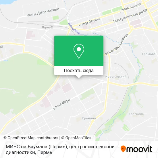 Карта МИБС на Баумана (Пермь), центр комплексной диагностики