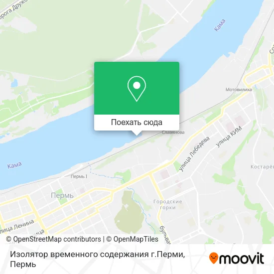 Карта Изолятор временного содержания г.Перми