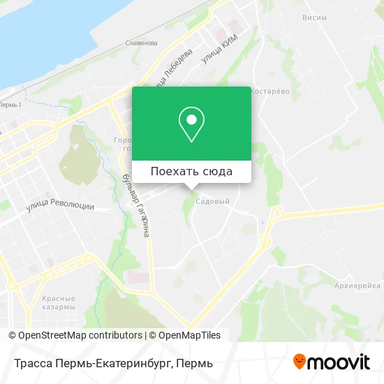 Карта Трасса Пермь-Екатеринбург