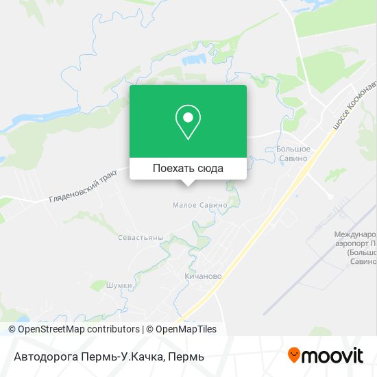 Карта Автодорога Пермь-У.Качка