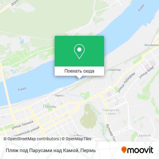 Карта Пляж под Парусами над Камой