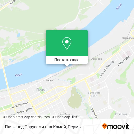 Карта Пляж под Парусами над Камой