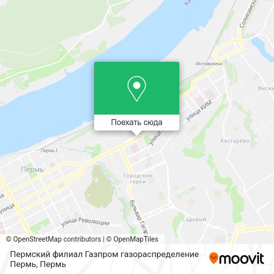 Карта Пермский филиал Газпром газораспределение Пермь