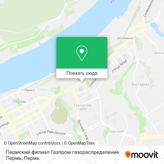 Карта Пермский филиал Газпром газораспределение Пермь