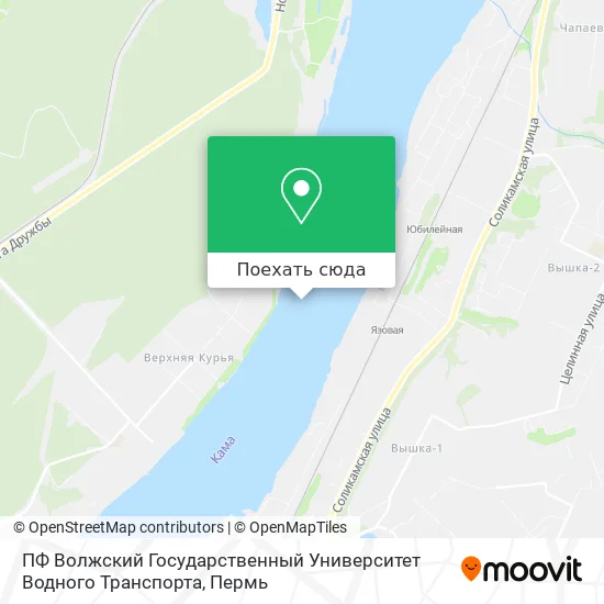 Карта ПФ Волжский Государственный Университет Водного Транспорта