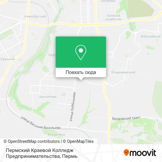 Карта Пермский Краевой Колледж Предпринимательства