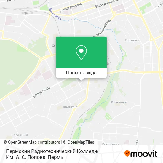 Карта Пермский Радиотехнический Колледж Им. А. С. Попова