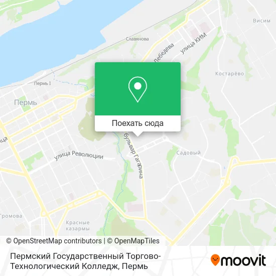 Карта Пермский Государственный Торгово-Технологический Колледж