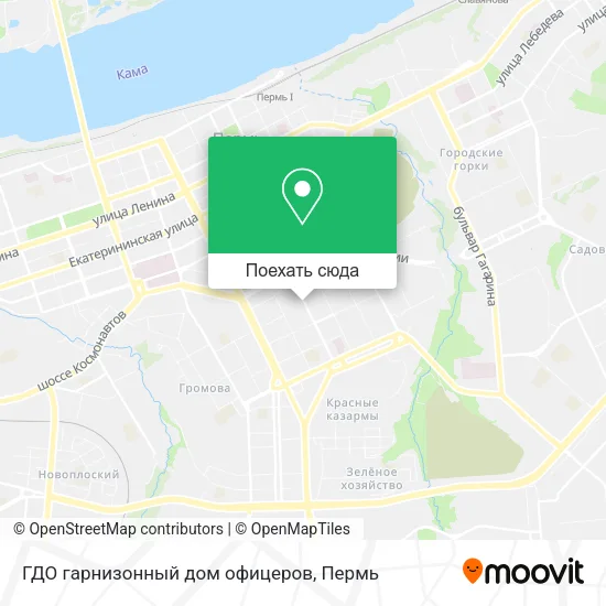 Карта ГДО гарнизонный дом офицеров