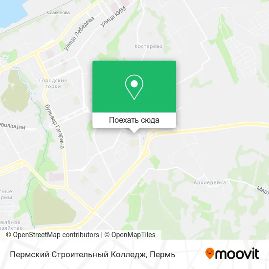 Карта Пермский Строительный Колледж