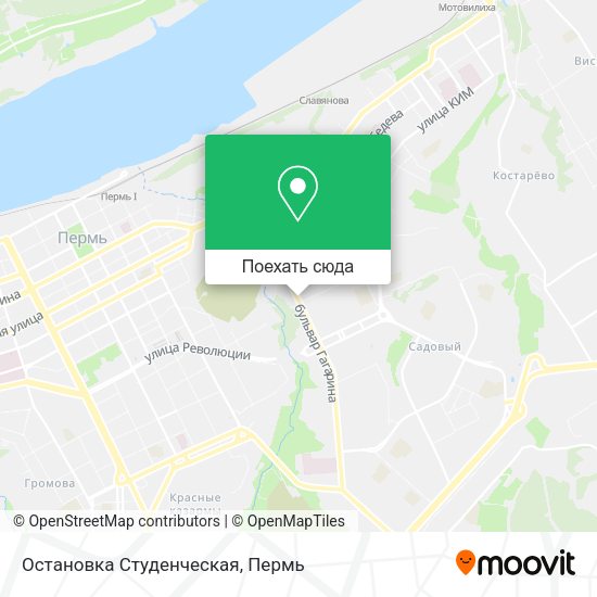 Карта Остановка Студенческая