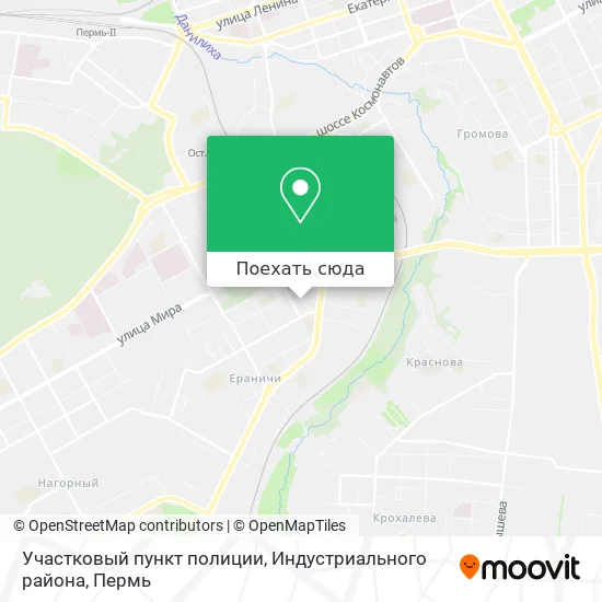Карта Участковый пункт полиции, Индустриального района