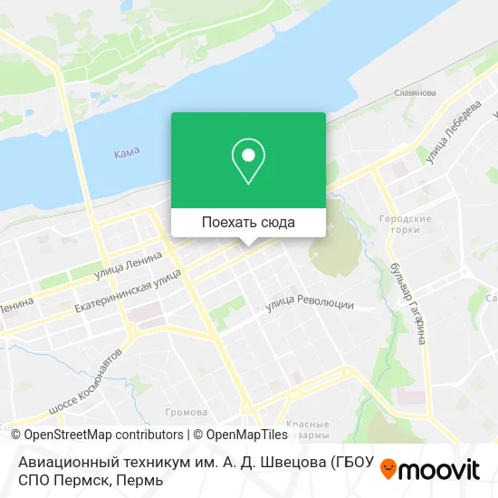 Карта Авиационный техникум им. А. Д. Швецова