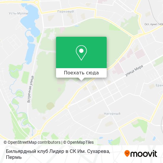 Карта Бильярдный клуб  Лидер  в СК Им. Сухарева