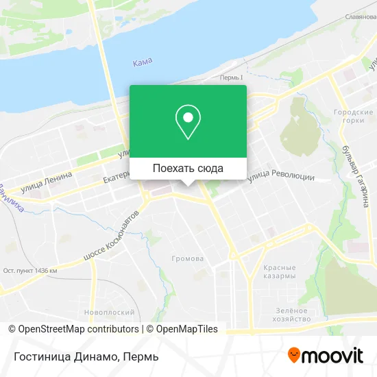 Карта Гостиница  Динамо