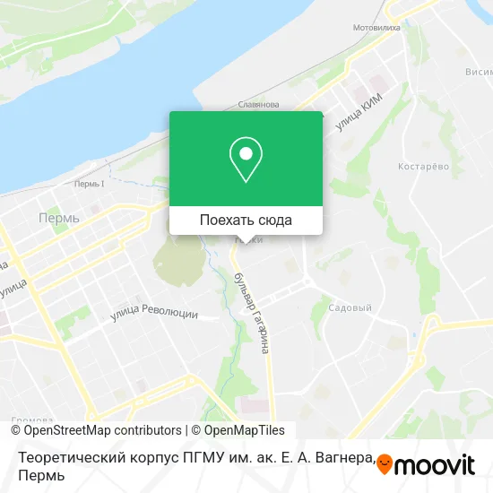 Карта Теоретический корпус ПГМУ им. ак. Е. А. Вагнера