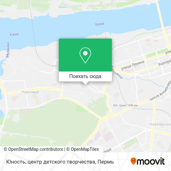 Карта Юность, центр детского творчества