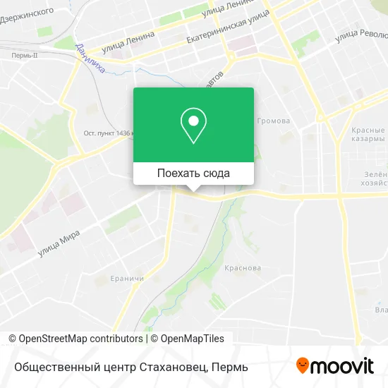 Карта Общественный центр  Стахановец