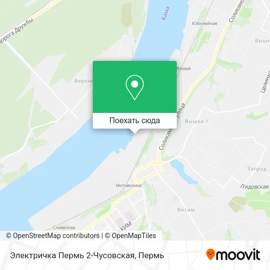 Карта Электричка Пермь 2-Чусовская