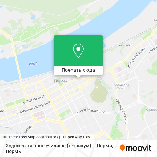 Карта Художественное училище (техникум) г. Перми