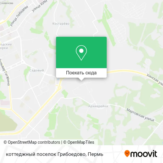 Карта коттеджный поселок  Грибоедово