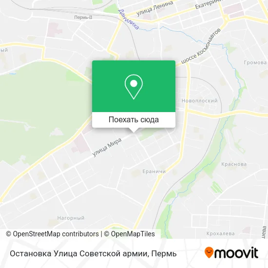 Карта Остановка  Улица Советской армии