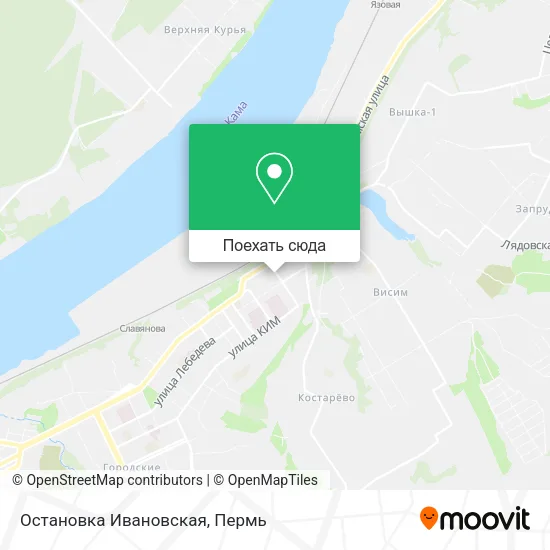 Карта Остановка  Ивановская