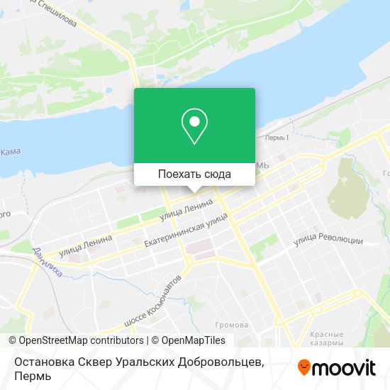 Карта Остановка  Сквер Уральских Добровольцев
