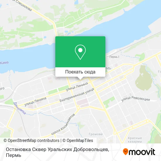 Карта Остановка  Сквер Уральских Добровольцев