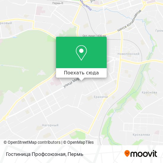 Карта Гостиница Профсоюзная