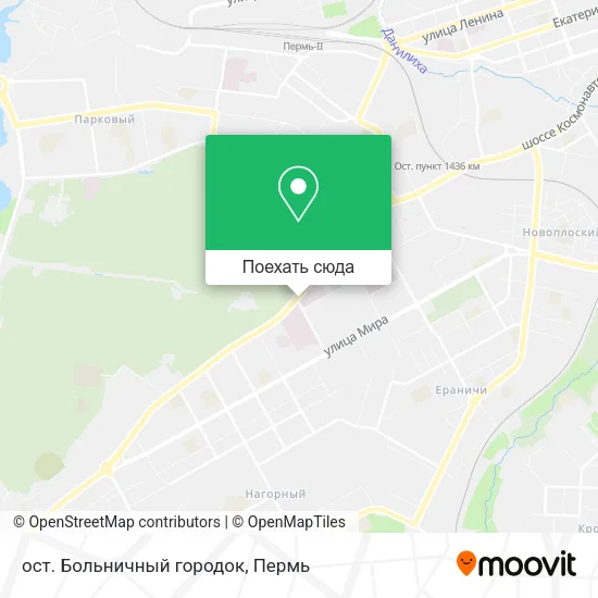Карта ост. Больничный городок