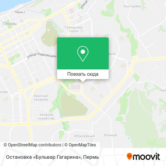 Карта Остановка «Бульвар Гагарина»