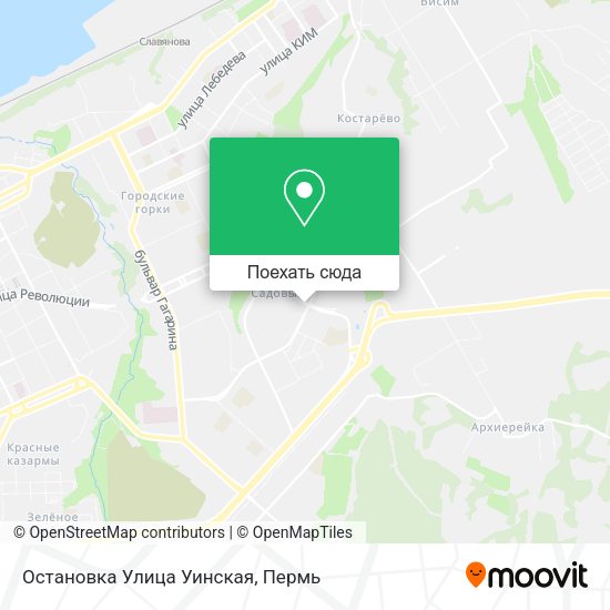 Карта Остановка  Улица Уинская