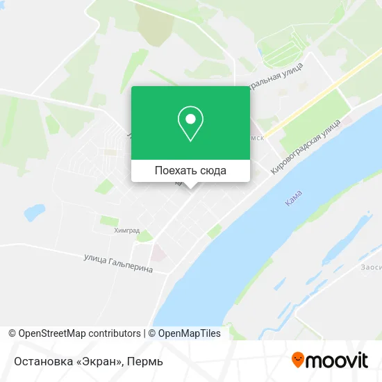 Карта Остановка «Экран»