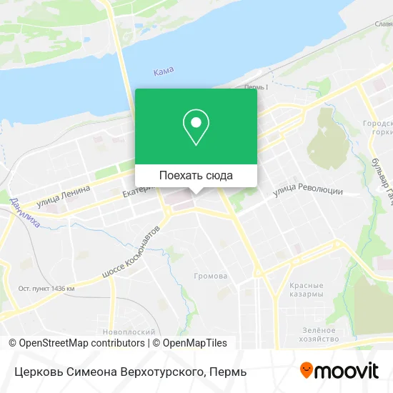 Карта Церковь Симеона Верхотурского