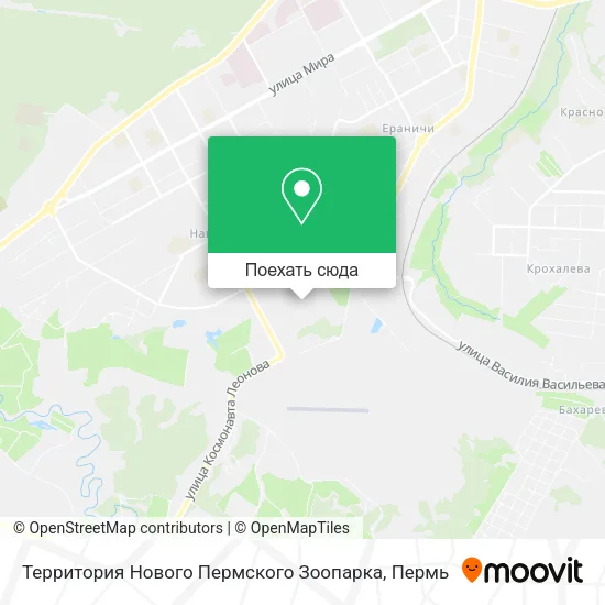 Карта Территория Нового Пермского Зоопарка