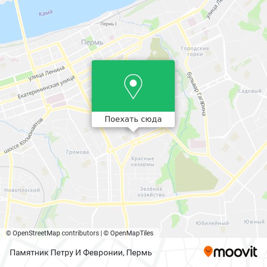 Карта Памятник Петру И Февронии