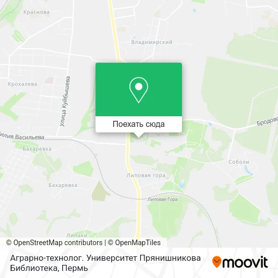 Карта Аграрно-технолог. Университет Прянишникова Библиотека