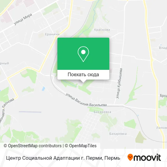 Карта Центр Социальной Адаптации г. Перми