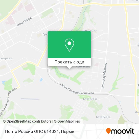Карта Почта России ОПС 614021