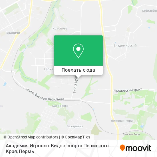 Карта Академия Игровых Видов спорта Пермского Края