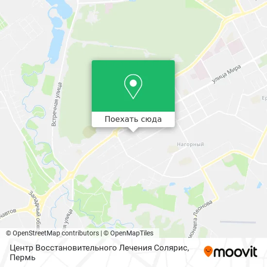 Карта Центр Восстановительного Лечения Солярис