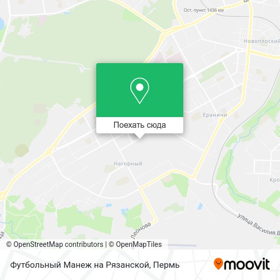 Карта Футбольный Манеж на Рязанской