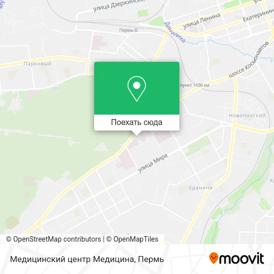 Карта Медицинский центр Медицина